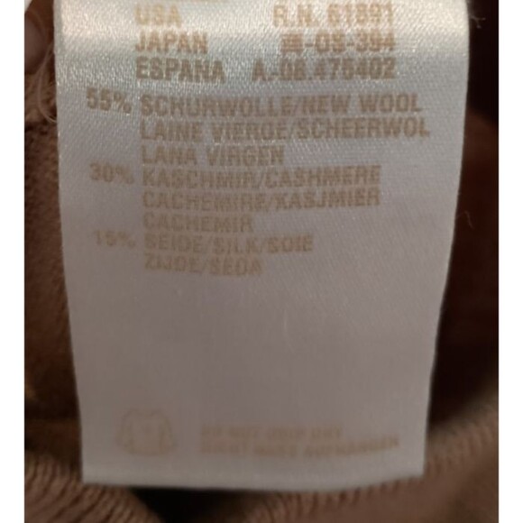 Escada Wool Cashmere Silk Blend Womens Mock Neck Tan Sweater Size 34  4 / Small - Picture 3 of 6